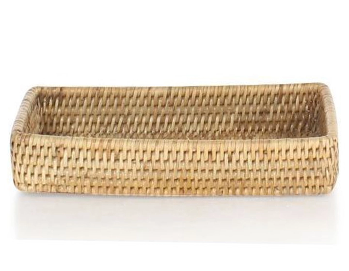 Cesta rectangular de ratán natural