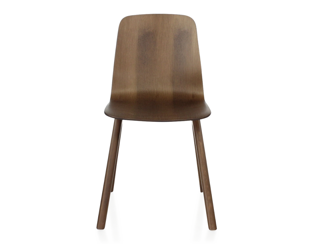 Oak designer chair dark brown wood stain