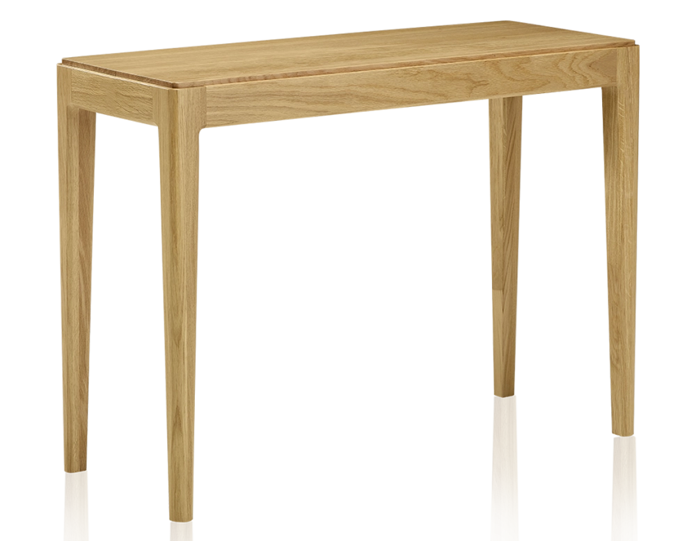 Consola fija de roble sin cajón teinte naturelle 100x40 cm