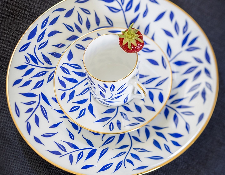 Tasse à café avec soucoupe en porcelaine lot de 2