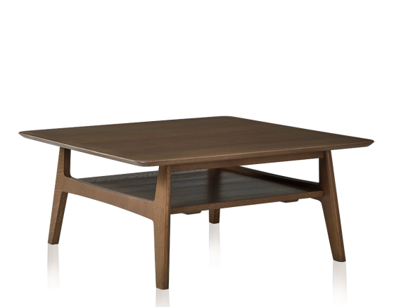 Table basse carrée en chêne teinte noyer 100x100 cm 100x100 cm