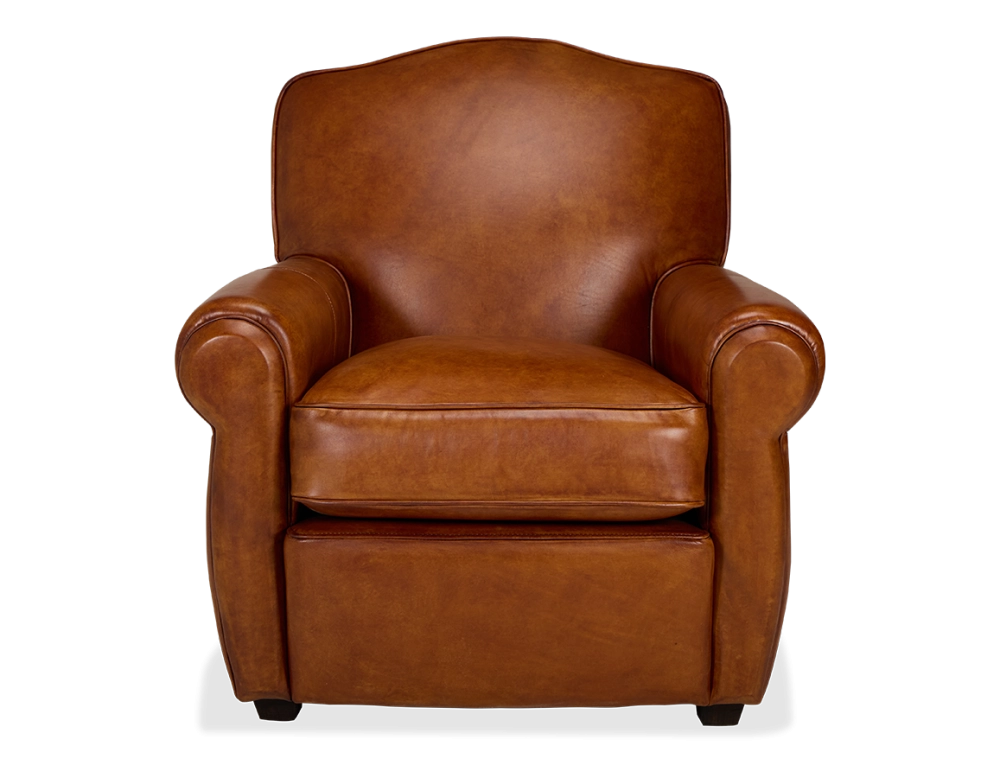 Fauteuil club cuir marron clair