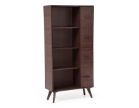 Oak bookcase dark brown stained wood