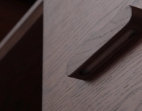 Bibliothèque en chêne bois teinte marron foncé