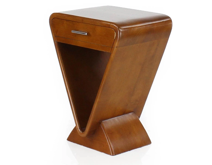 Table de chevet art déco bois teinte merisier