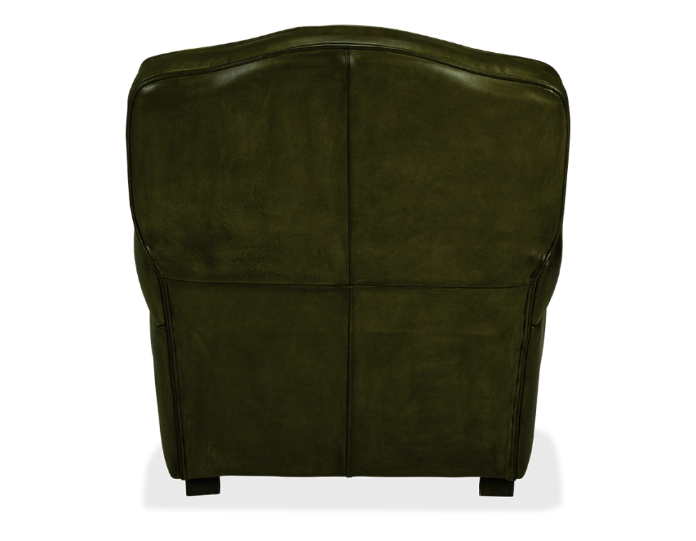 Fauteuil club cuir vert olive