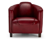 Fauteuil club cuir rouge carmin