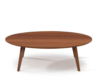 Table basse ronde en noyer plateau bois F1 teinte naturelle 120x120x30 cm