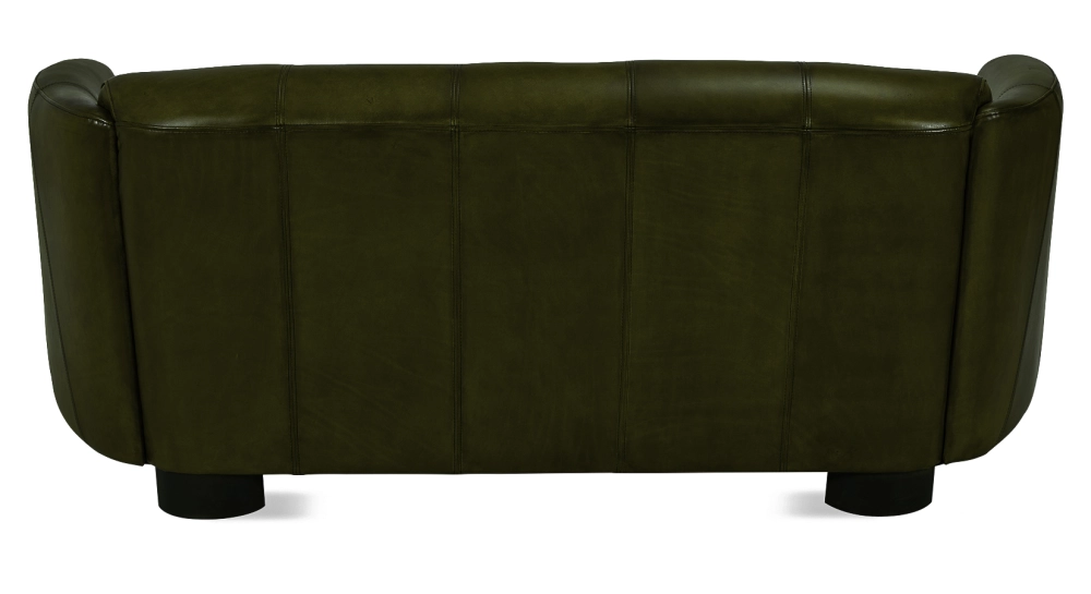 Canapé club cuir 3 places vert olive