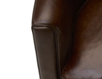 Sillón club de piel marrón intenso