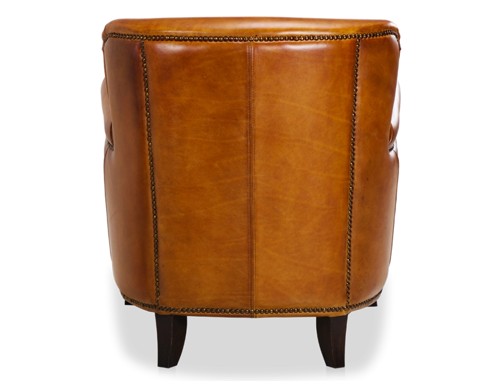 Leather club armchair cognac