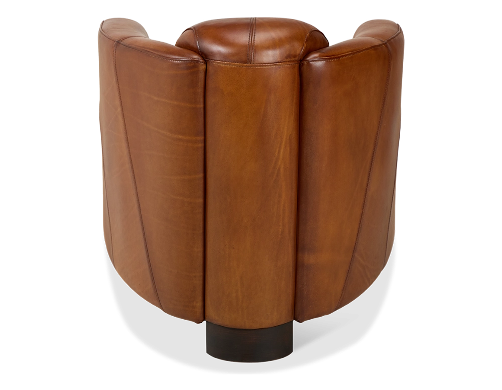 Leather club armchair light brown
