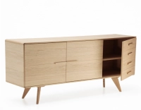 Buffet 3 portes en chêne bois teinte naturelle