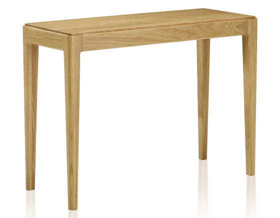 Console fixe en chêne sans tiroir teinte naturelle 100x40 cm
