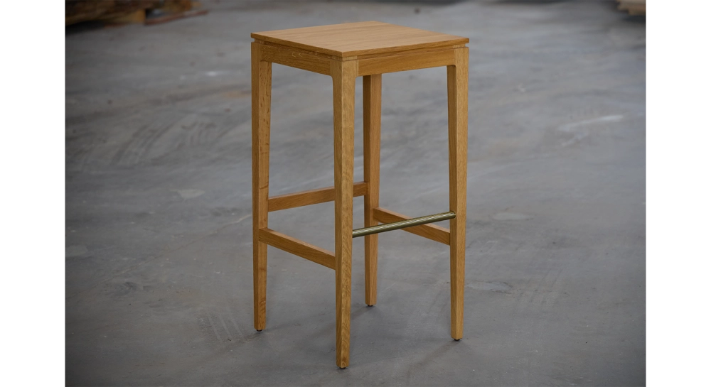 Tabouret de bar design H80 cm bois teinte naturelle assise bois