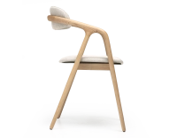 Silla escandinava madera tinte natural asiento tejido beige natural