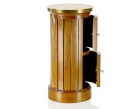 Table d'appoint somno bois teinte merisier et plateau laiton