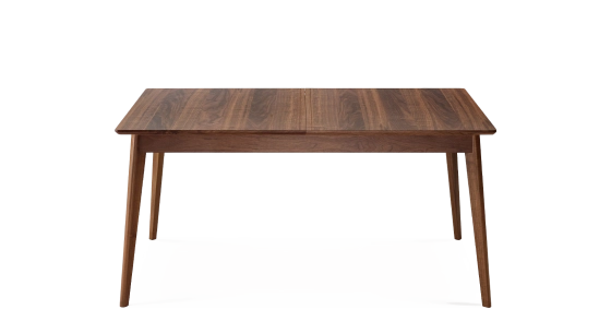 Table extensible en noyer 6 à 8 personnes avec plateau et allonges bois teinte naturelle 160x100 cm