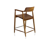 Tabouret de bar H60 cm bois teinte merisier