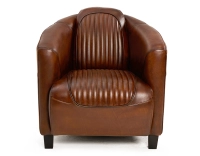 Fauteuil club cuir marron vintage