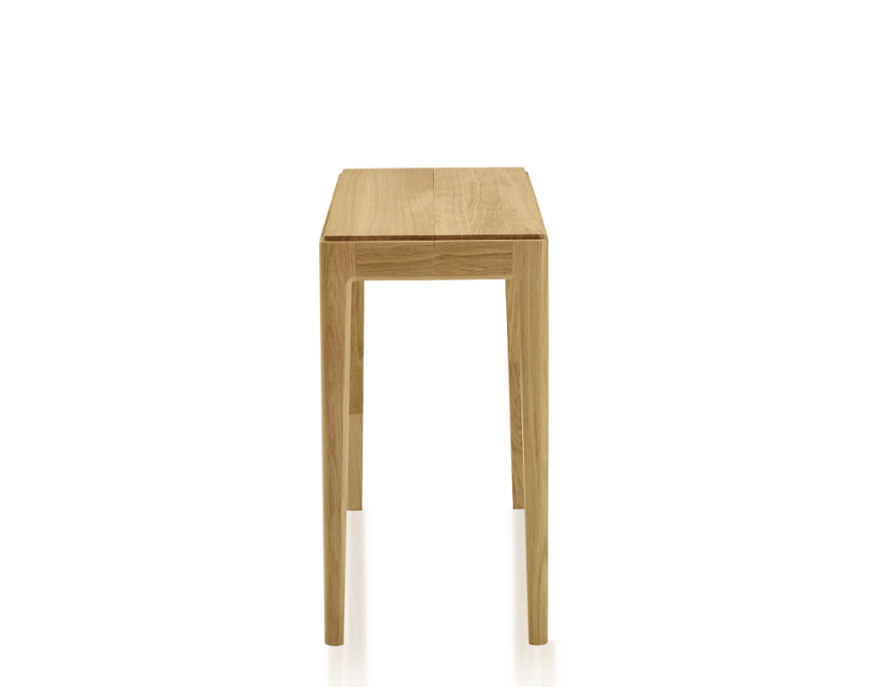 Console extensible en chêne avec 2 allonges teinte naturelle 100x50 cm