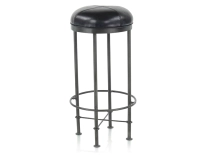 Vintage leather bar stool black