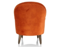 Toad armchair with armrests walnut-stained wooden legs and terracotta velvet fabric