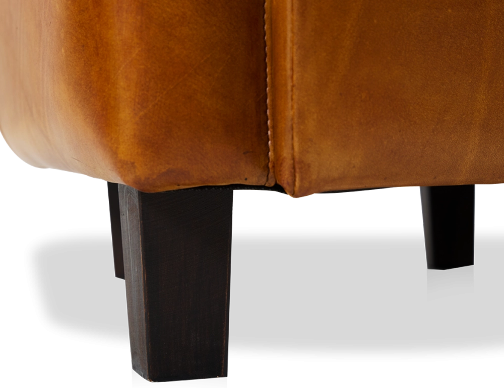 Leather club armchair cognac