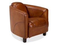 Leather club armchair light brown