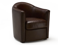 Sillón club de piel marrón intenso