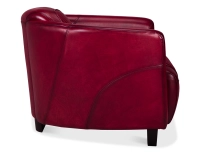 Sillón club de piel rojo carmín