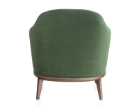 Fauteuil design tissu vert forêt et crème
