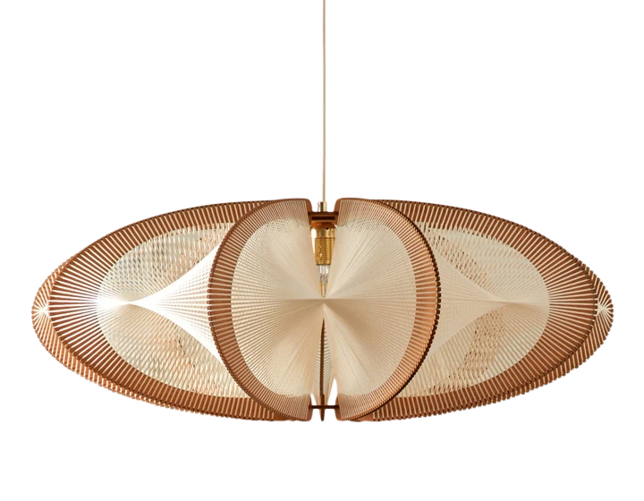 Suspension en bois et fil de coton tressage twist grand modèle