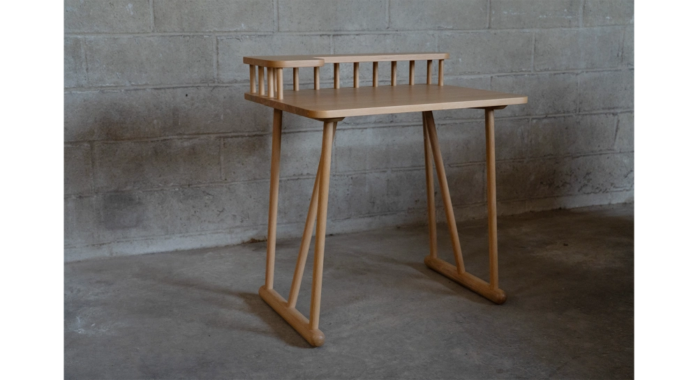 Escritorio de diseño de roble teinte naturelle L80 cm