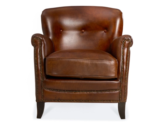 Leather club armchair vintage brown