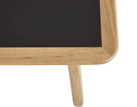 Table basse rectangulaire en chêne et céramique avec bois teinte naturelle plateau céramique noir unie 100x50 cm