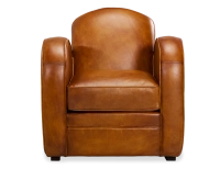 Fauteuil club cuir cognac