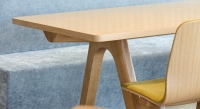 Mesa de comedor de roble para 6 a 8 personas tinte natural tablero de madera 160x100 cm