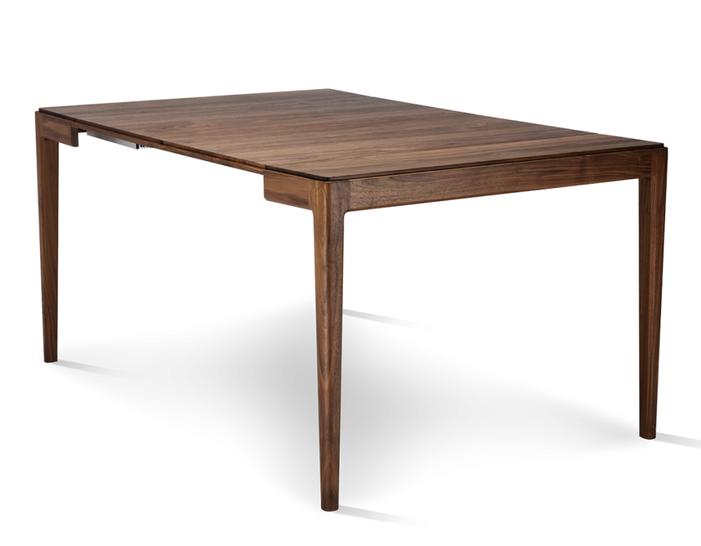 Console extensible en noyer avec 2 allonges teinte naturelle 100x50 cm
