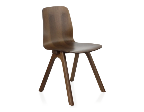 Chaise design en chêne teinte de bois marron foncé