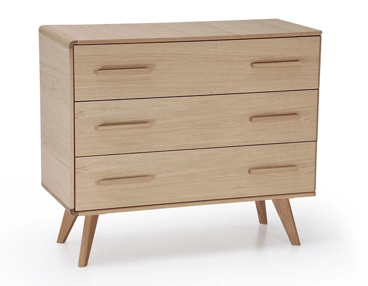 Commode 3 tiroirs en chêne bois teinte naturelle