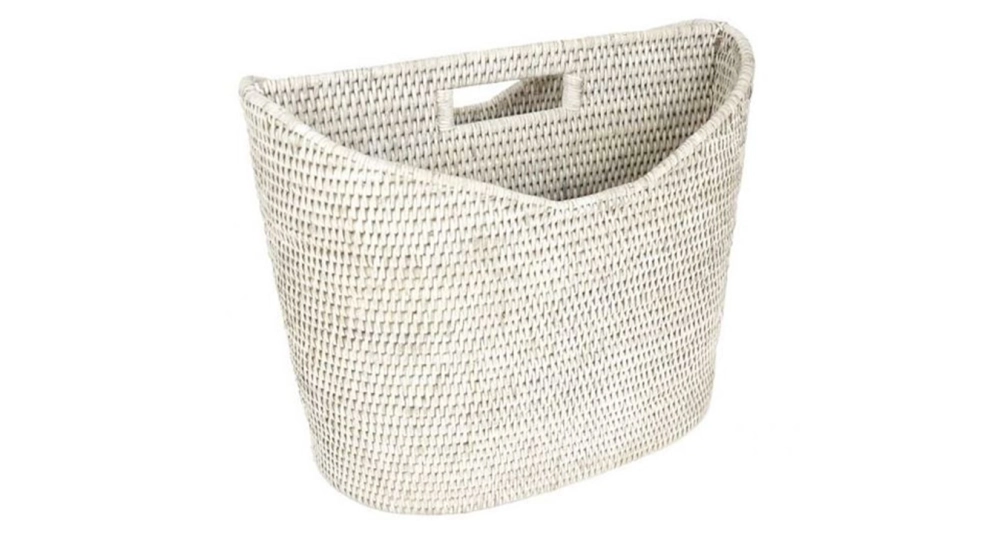 Porte revues en rotin blanc