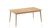 Table salle à manger 6 personnes en chêne teinte naturelle plateau bois 140x90 cm