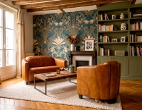 Fauteuil club cuir cognac