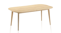 Table extensible en chêne 6 à 10 personnes avec plateau et allonges bois teinte naturelle 160x100 cm