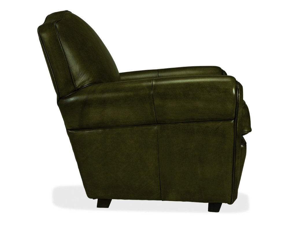 Fauteuil club cuir vert olive