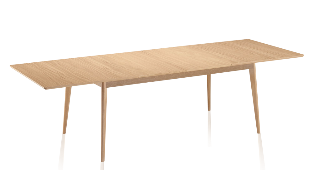 Table extensible en chêne 8 à 12 personnes avec plateau et allonges bois teinte naturelle 180x100 cm
