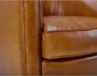 Leather club armchair cognac