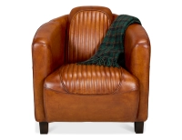Fauteuil club cuir marron clair