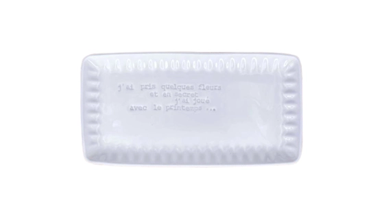 Plat rectangulaire avec message PM